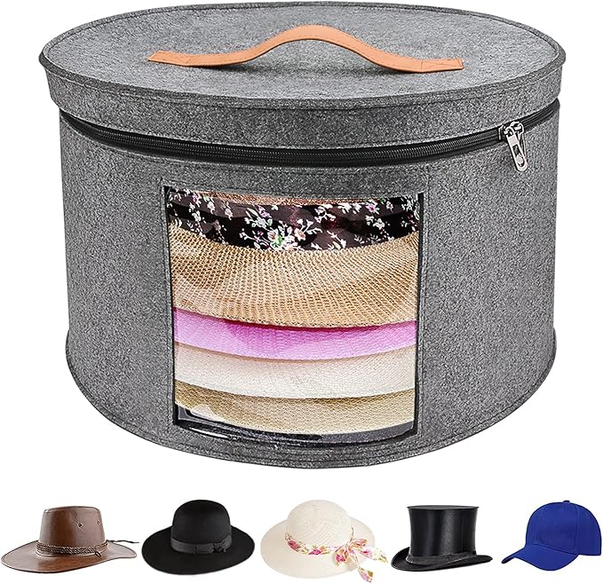 VanlonPro Large Hat Storage Box for Women & Men, 16"