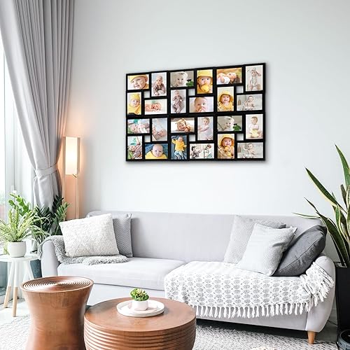 Miniatura 3 de Marcos de fotos para decoración de pared, marco de collage de fotos colgantes, marco de fotos grande de 4 x 6 pulgadas para el hogar, sala de estar,