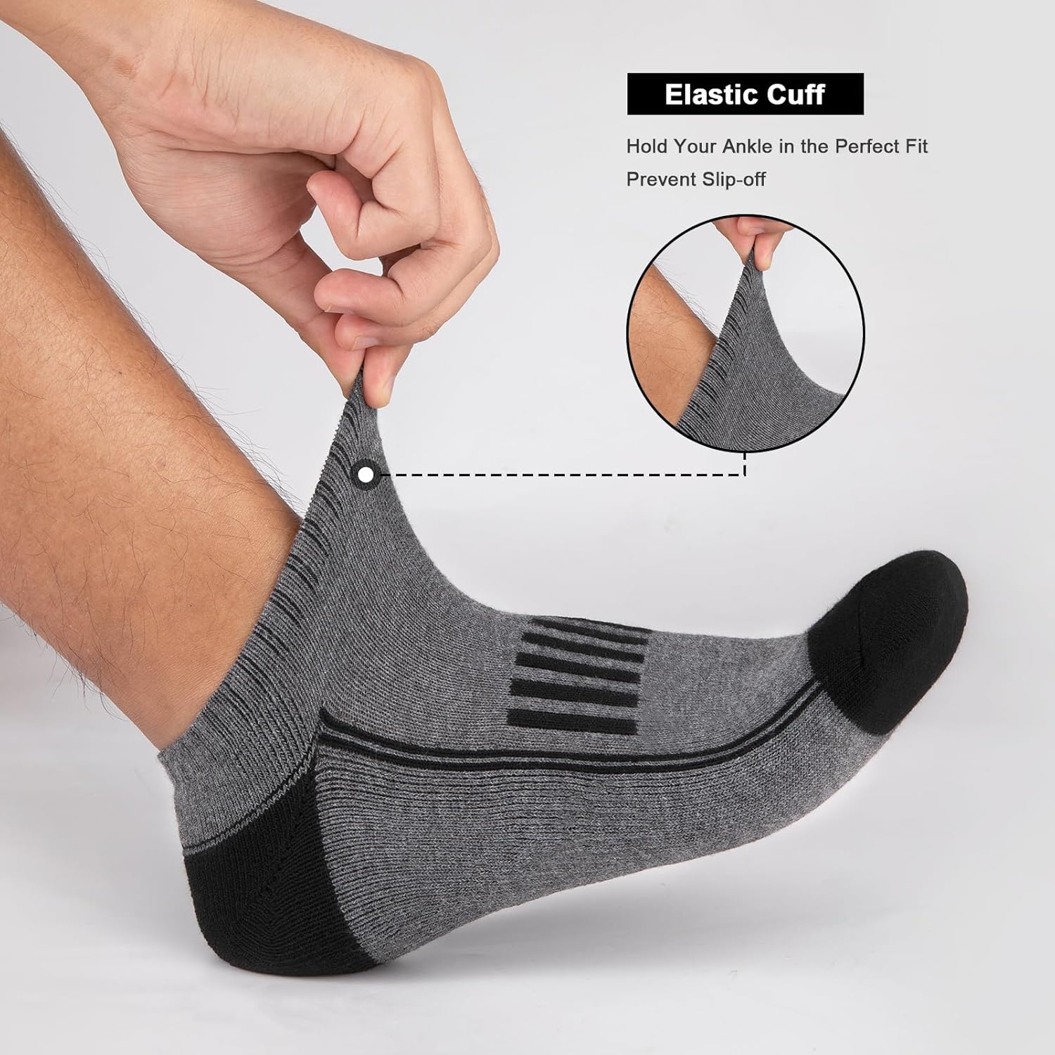 eallco 12 Pairs Mens Ankle Socks Athletic Running Low Cut Breathable Cushioned Comfort Casual Socks - Image 5