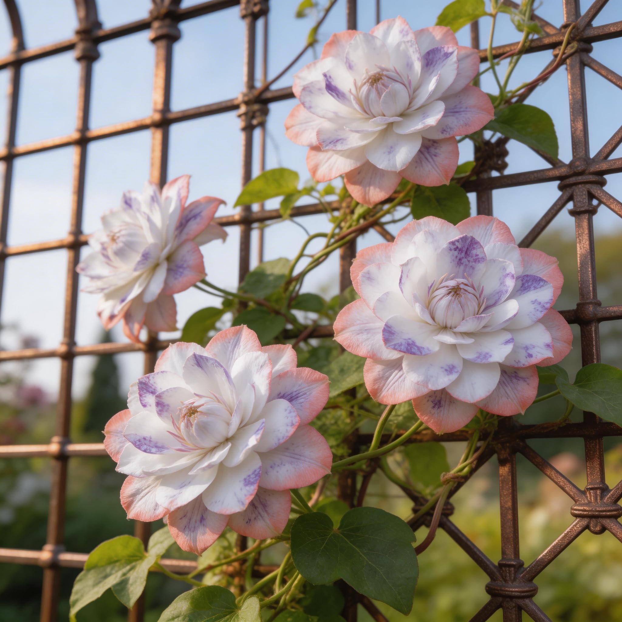 Climbing Clematis Plant/Rare Clematis-Outdoor Climbing Plant-Garden Fence and Trellise Decoration/Hardy Perennial, Excellent Display-4bulbs-J