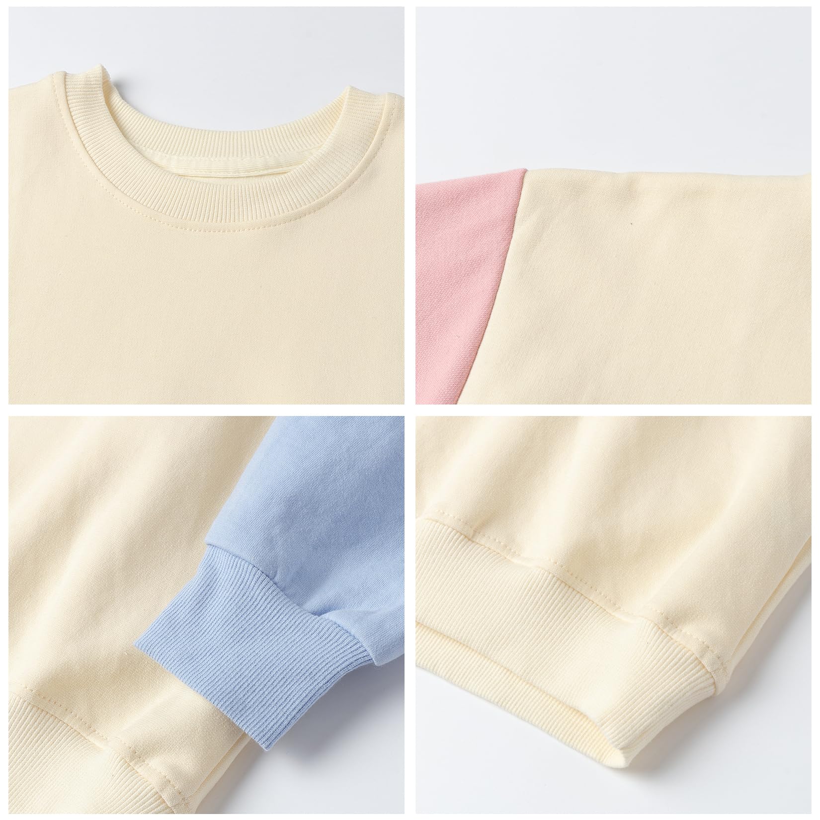 Mud Kingdom Mädchen Sweatshirt Farbblock Pullover Rundhals Schulter Abfall Oberteile
