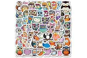 60Pcs Owl Cartoon Animals Stickers | Waterproof Vinyl Stickers for Kids Girls Boys Teens Adults