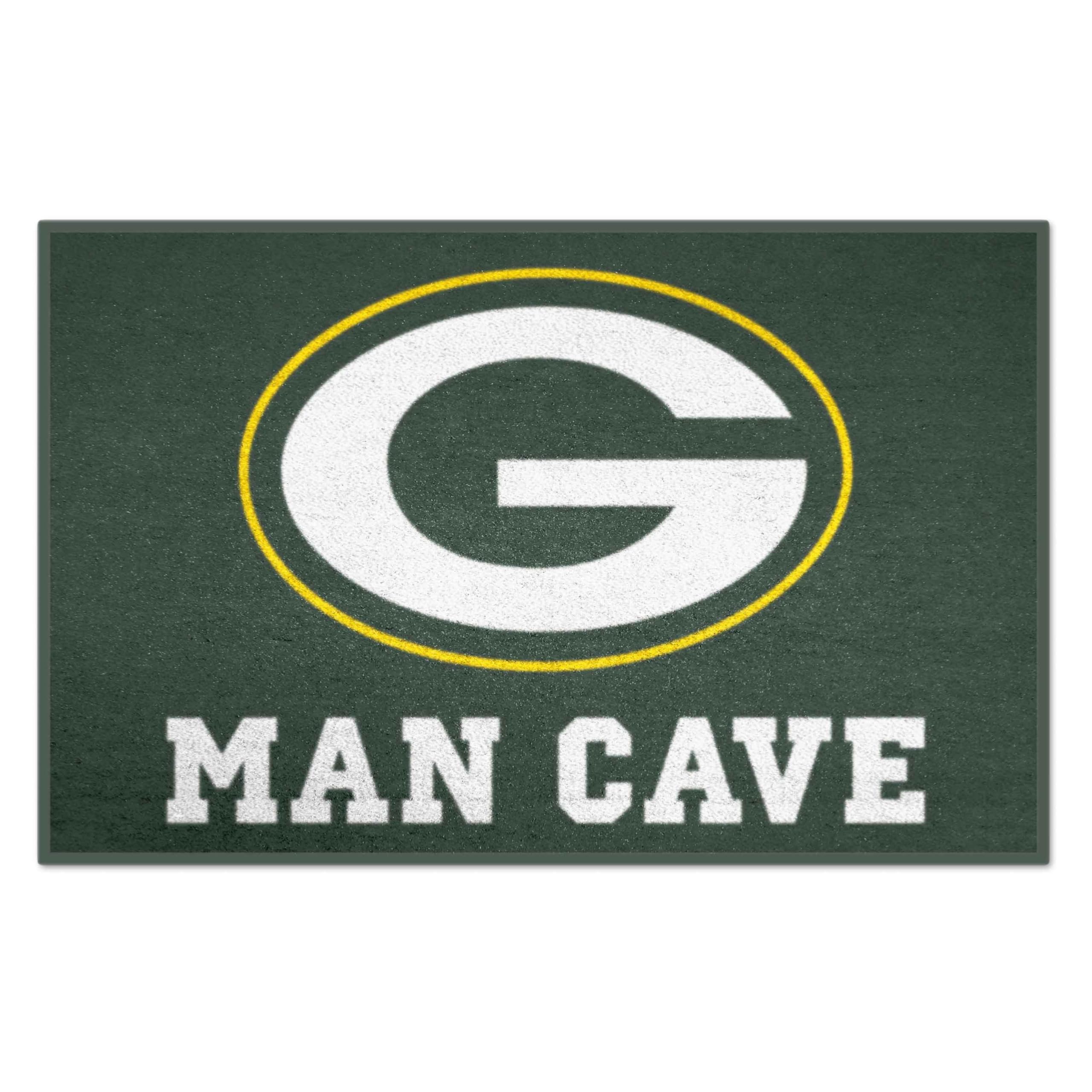 FANMATS 14305 NFL - Green Bay Packers Man Cave Starter Mat Accent Rug - 19in. x 30in. | Sports Fan Home Decor Rug and Tailgating Mat