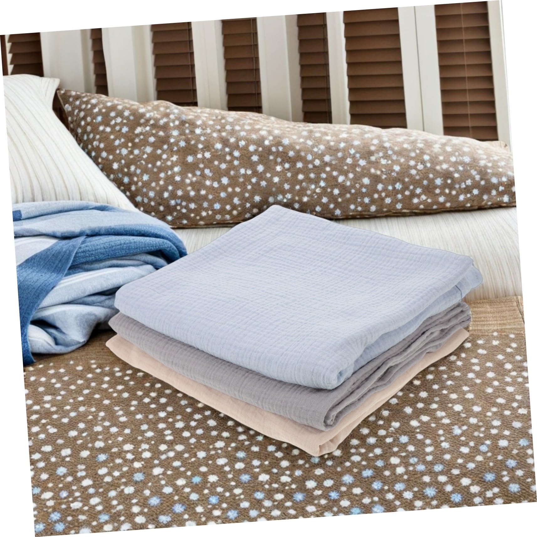 FRCOLOR 3 Piezas Manta para Recién Nacido de Muselina Mantas para Envolver Niña Unisex Suaves y Grandes para Dormir y Baño