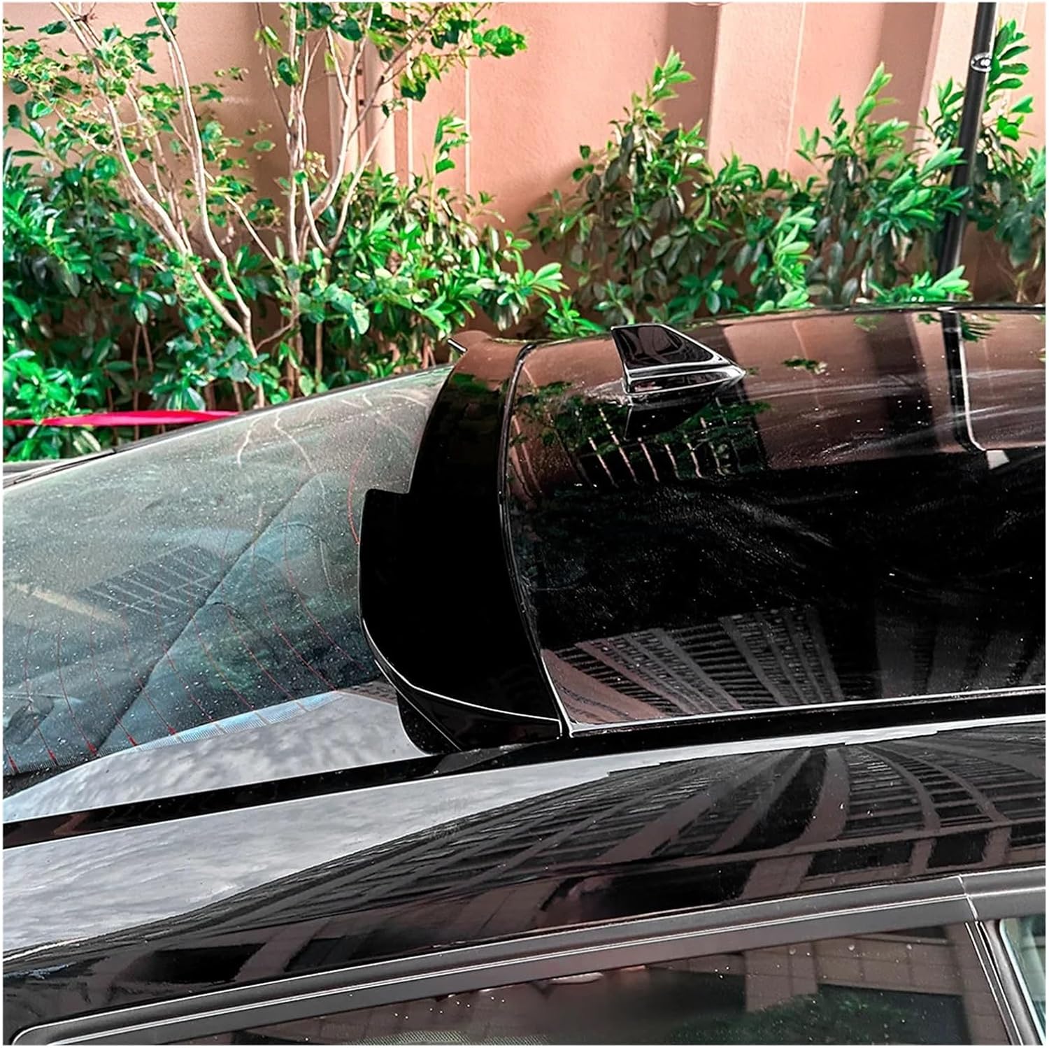 Compatible for Ford Mustang MK7 2024 2025+ Rear Roof Spoiler Rear Wing Lip Trim Sticker ABS Styling Body Kit(Glossy Black)