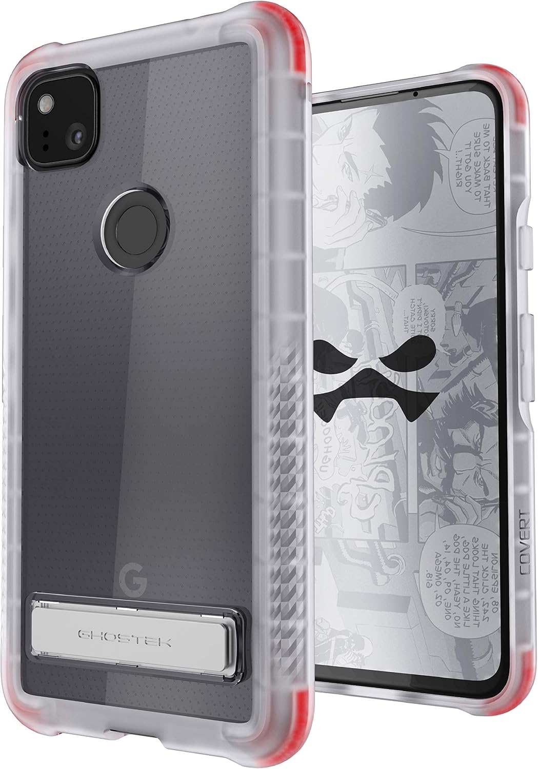 Ghostek Covert Google Pixel 4a Case Clear with Kickstand Slim Thin Shockproof Design Scratch Resistant Back and Anti Slip Hand Grip Protective Cover for 2020 Google Pixel 4a (5.8 Inch) - (Clear)