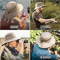 Vista 6 de GearTOP Safari Sun Hat for Men and Sun Hats for Women UV Protection UPF 50+ Hiking, Gardening, Fishing