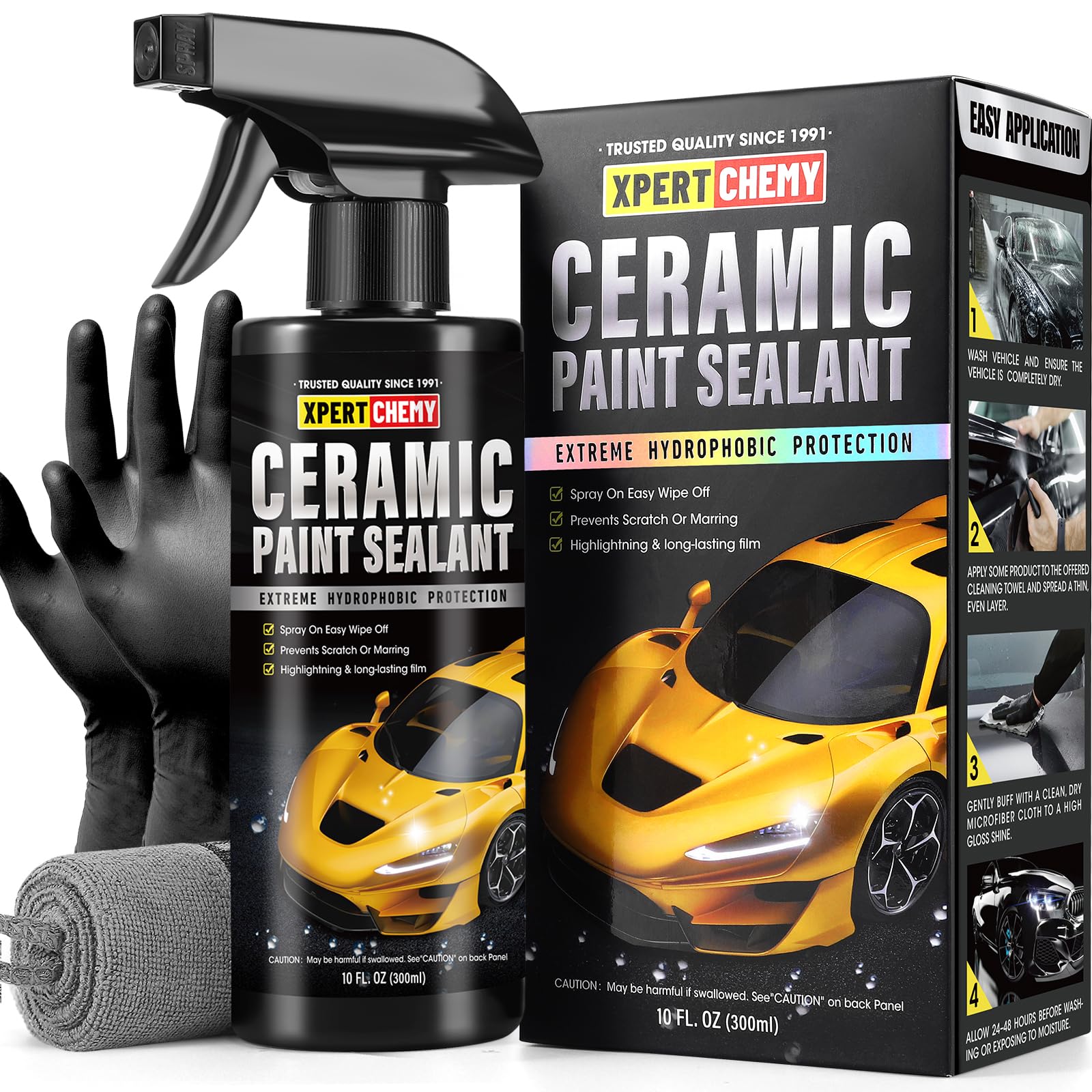 Ceramic SprayVersiegelung, Profi Lackversiegelung auf Keramikbasis, autopolitur, für Schutz und Glanz, wasser und schmutzabweisend, Paint Sealant Spray