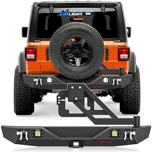 Nilight Rear Bumper with Tire Carrier