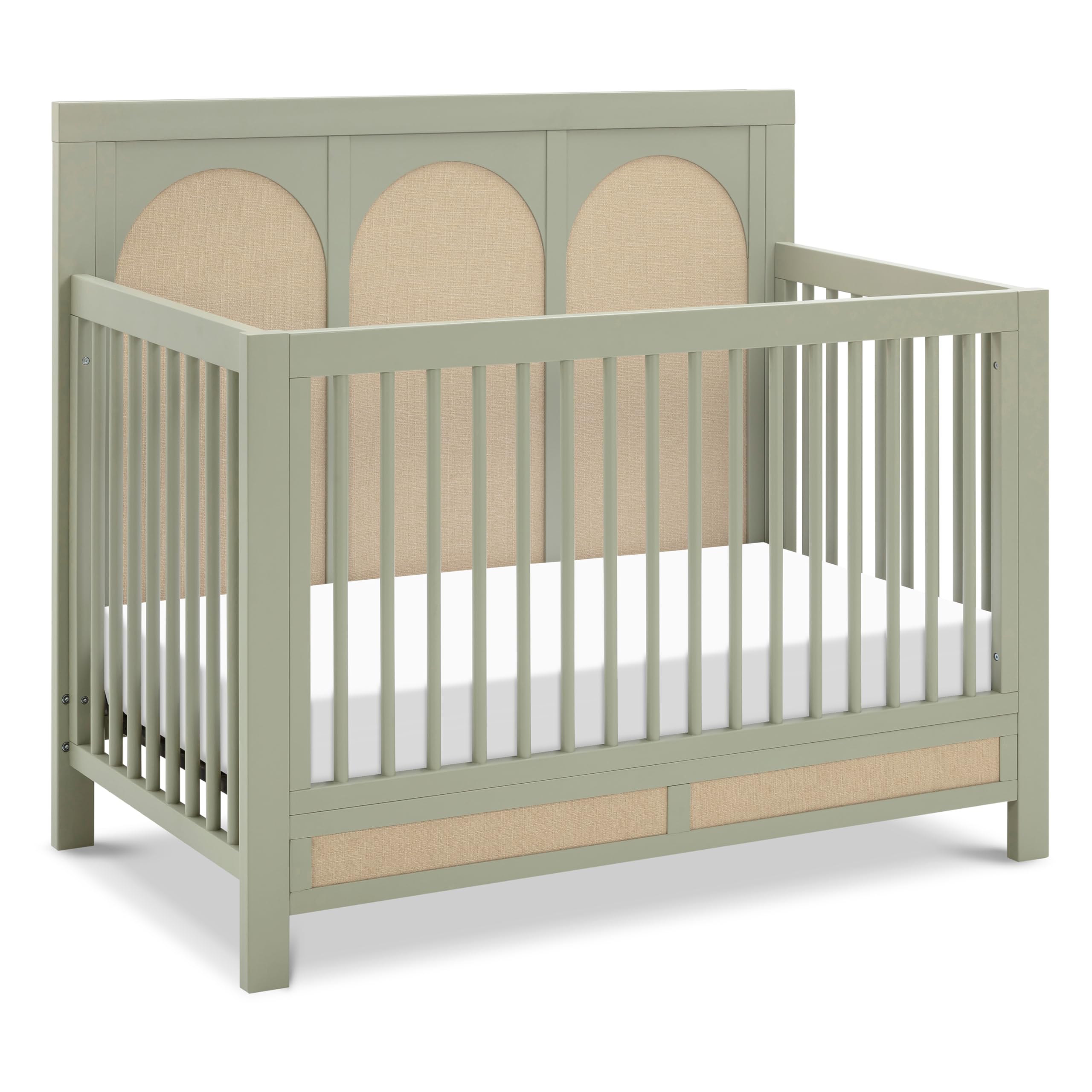 Namesake Eloise 4-in-1 Convertible Crib in French Sage Performance Sand Eco-Weave, GREENGUARD Gold Certified