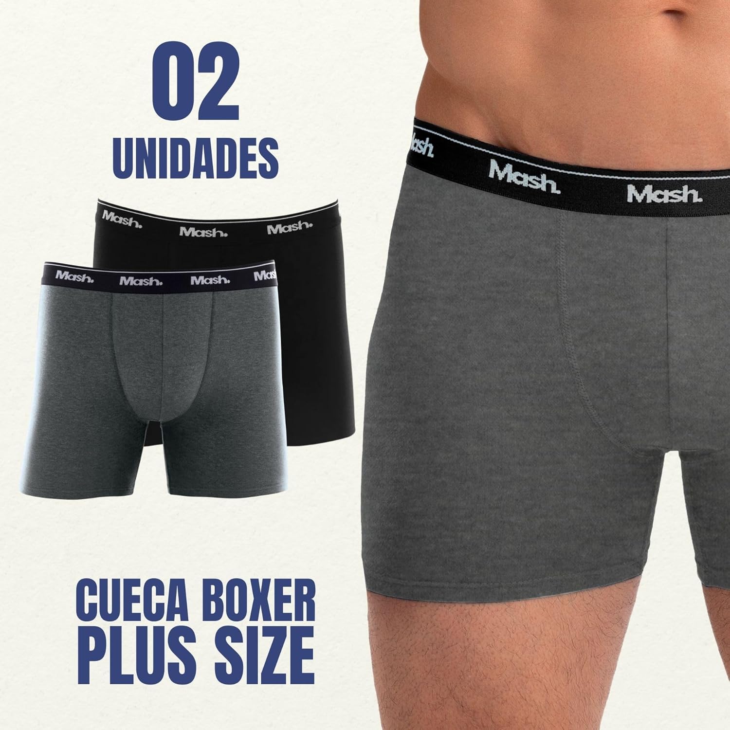 Kit 2 Cuecas Boxer Plus Size Mash Antiassadura Cotton Algodão Respirável Masculina em promoção! Veja a oferta e mais achadinhos de Moda íntima 2 Hoje é o melhor dia para comprar Kit 2 Cuecas Boxer Plus Size Mash Antiassadura Cotton Algodão Respirável Masculina com aquele preço maroto! Promoção! Aproveite a oferta! 2