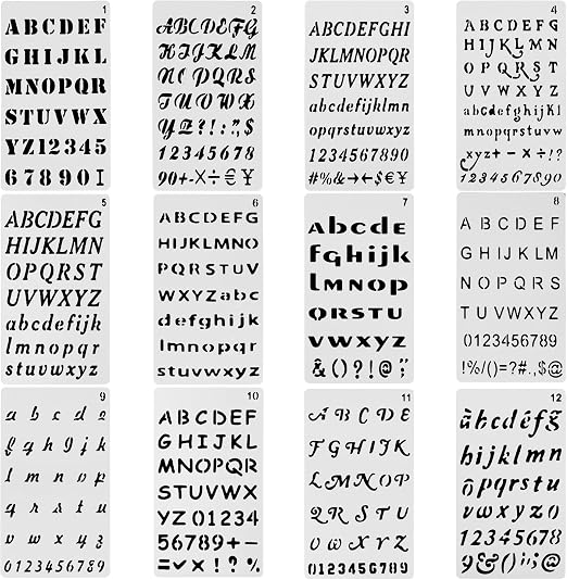 Set 36 Stencil Grandi Per Lettere E Numeri – 7,6 Cm, Plastica PET Riutilizzabile – Per Legno, Pareti, Tessuti, Progetti Fai Da Te, Con Anello Raccoglitore - 2
