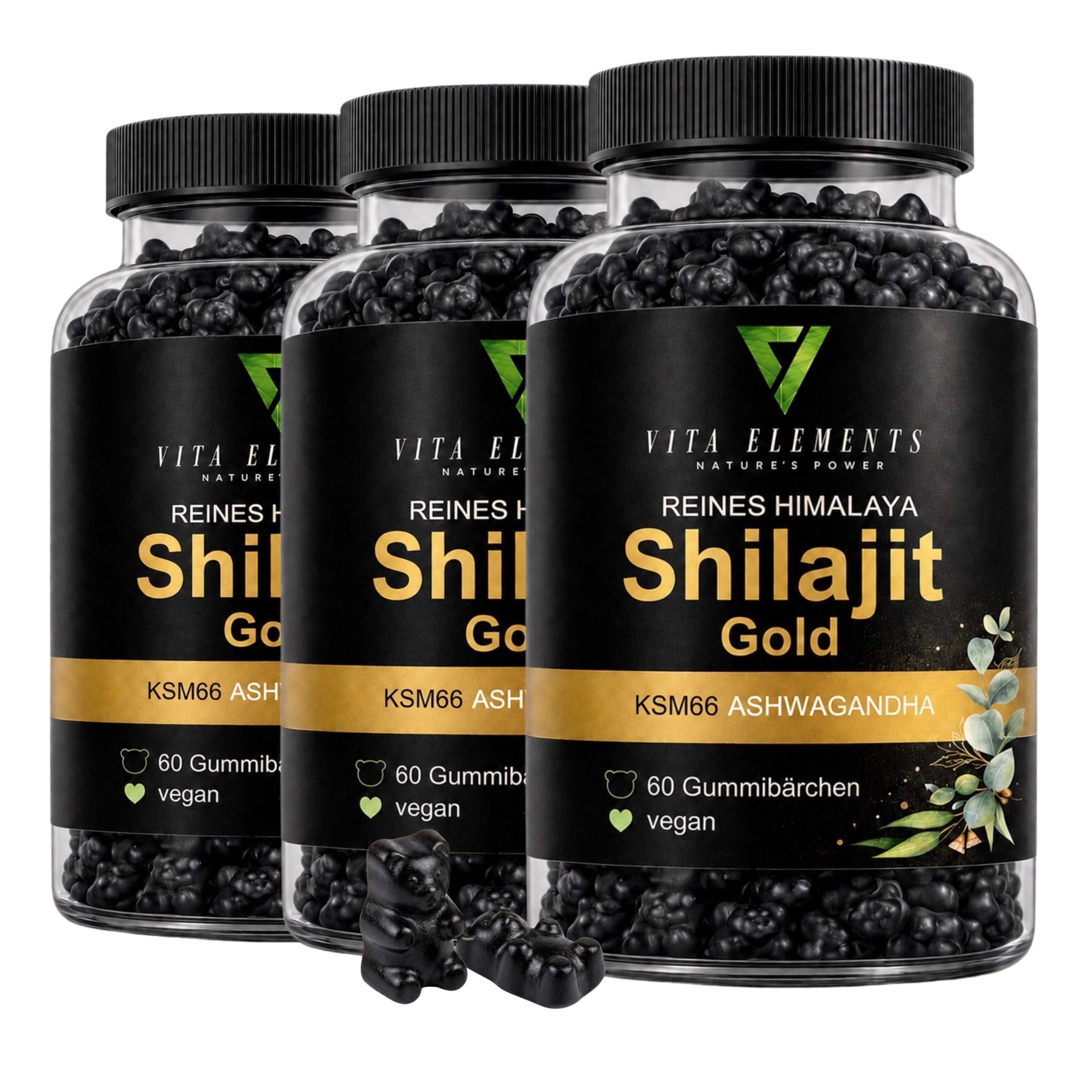 Vita Elements Gommes Himalaya Shilajit Gold - 60 unités - Lot de 3