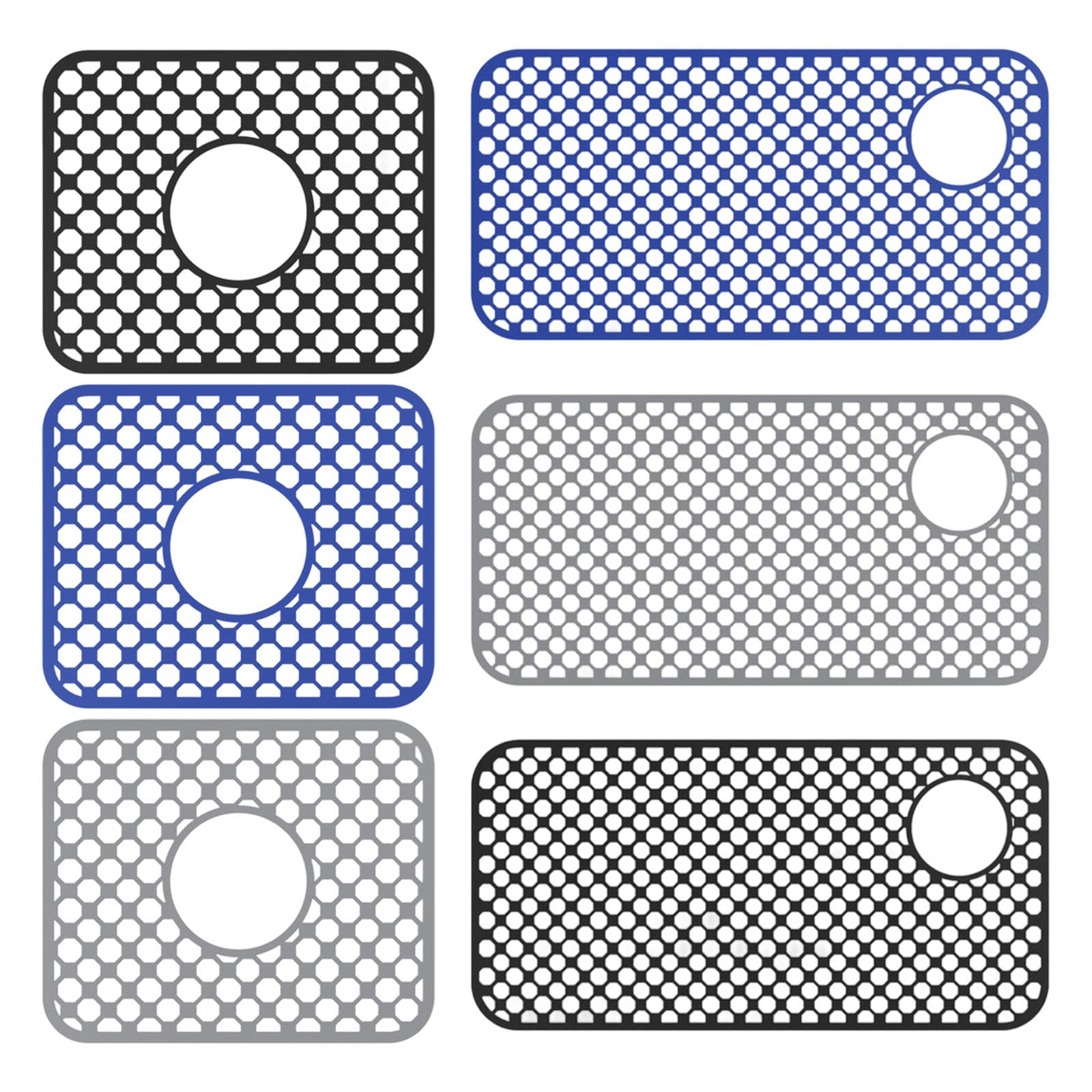 Alfombrillas hexagonales de silicona para fregadero, protector de platos a prueba de arañazos y tapete de drenaje para utensilios de cocina, utensilios de cocina y platos, accesorios esenciales de
