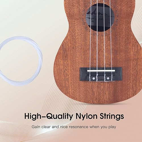 Miniatura 35 de ADM Ukelele para principiantes, kit de ukelele de madera hawaiana para niños y adultos, paquete de ukalelee profesional con lecciones gratis