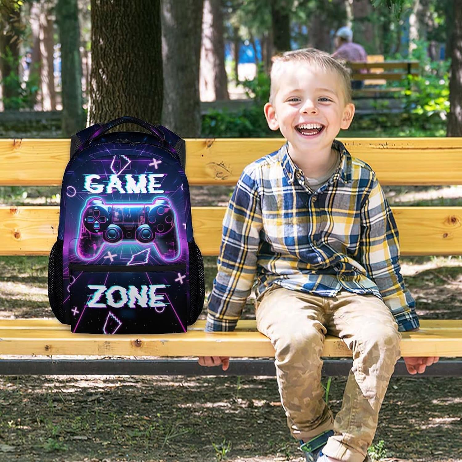 UNIKITTY Backpack for Boys - Kids Bookbag for Middle School - Boys Gamer Backpack with Adjustable Straps - 17 Inch Schoolbag for Kindergarten Elementary