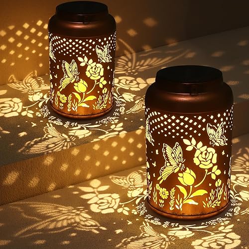 Miniatura 10 de Faroles solares impermeables para exteriores, decoración de hongos de abeja, regalos para mujeres, para la abuela, luces solares colgantes para