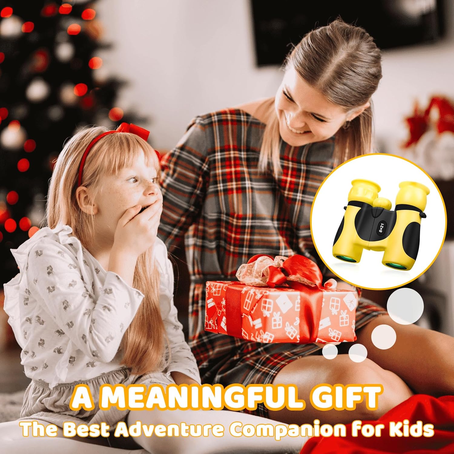 BLACKICE Binoculars for Kids, High-Resolution 8x21, Kids Binoculars Gift Set for Boys & Girls, Shockproof & Compact for Bird Watching, Travel, Hiking, Camping, Hunting, Children Outdoor Gear (Yellow)