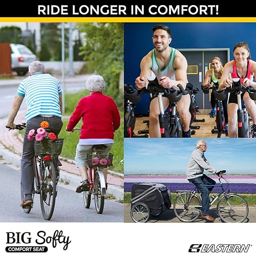 Miniatura 7 de Asiento de bicicleta grande y suave para personas mayores - Spin interior - Bicicletas estacionarias y estáticas - Sillín de bicicleta grande ancho