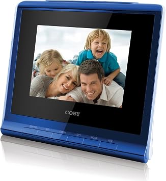 Coby DP356BLU 3.5-Inch Digital Photo Frame with Alarm Clock, Blue
