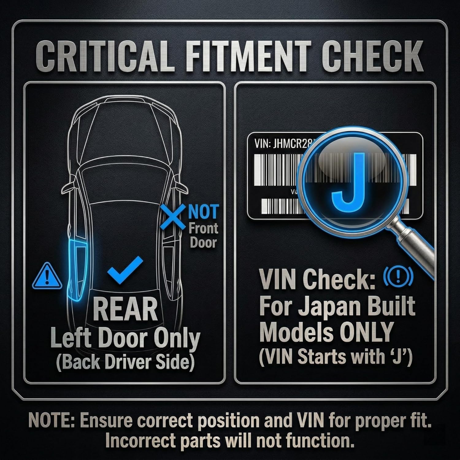 Door Lock Actuator Motor Rear Left Driver Side Compatible with Honda CR-V 2007-2011 Replaces 72650-SWA-A01 937-560 Latch Assembly (Japan Built VIN J Only)