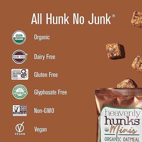 Miniatura 4 de Heavenly Hunks Mini de avena orgánica con chispas de chocolate oscuro - Bolsa de 1.2 onzas (paquete de 16)