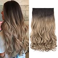Vista 43 de REECHO Extensiones de cabello rubio, 20 pulgadas, extensiones de cabello grueso y largo con clip, extensiones de cabello sintético suave natural