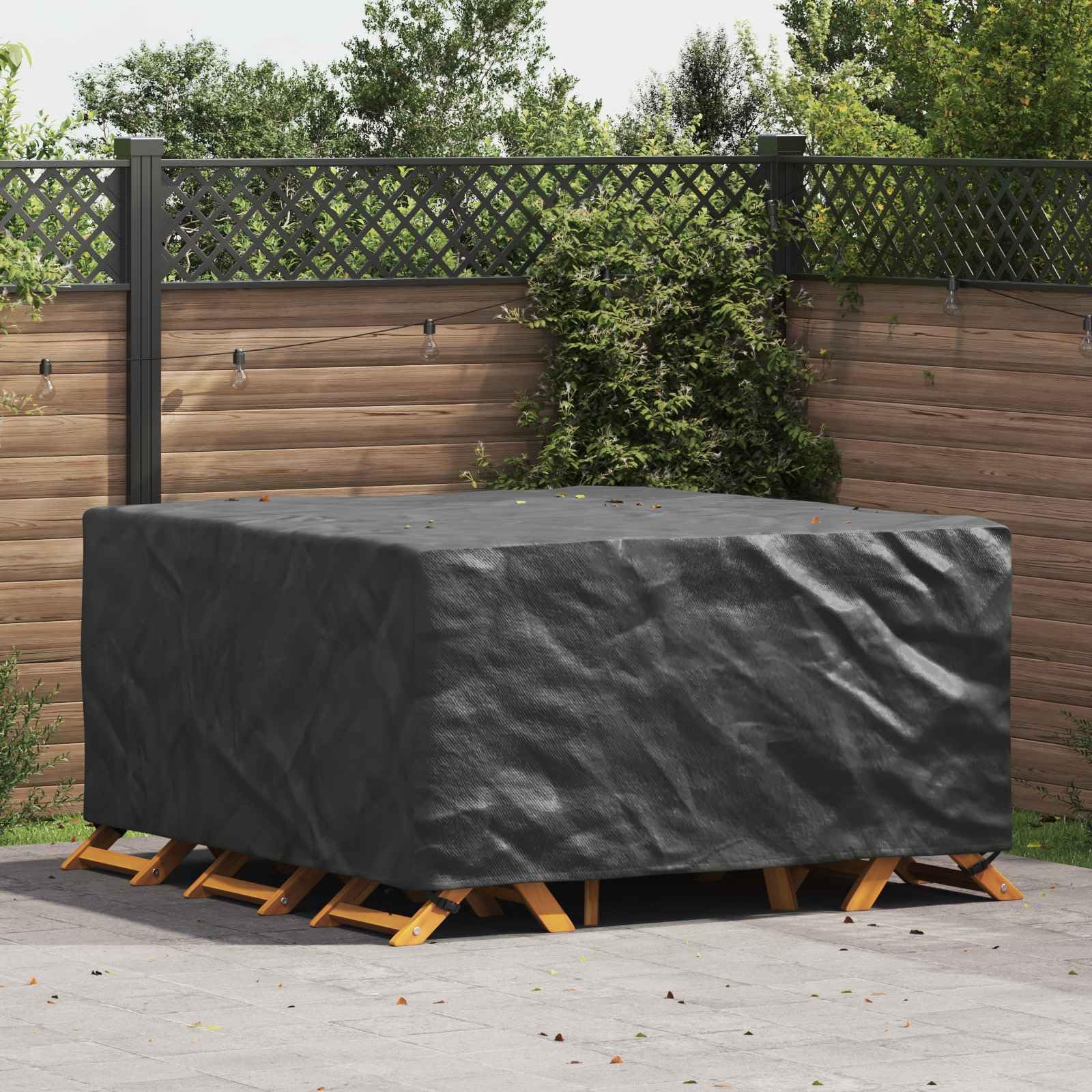 Pokrowiec na meble czarny 180 x 190 x 85 cm Tkanina 210D wodoodporna