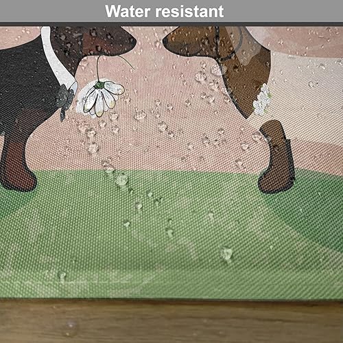 Miniatura 387 de Ambesonne Juego de 4 manteles individuales amarillos y azules, diseño de flores de primavera, flores vibrantes, manteles individuales de tela Azul