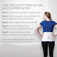 Vista 5 de Core Products Soporte de espalda elástico de triple acción con almohadilla