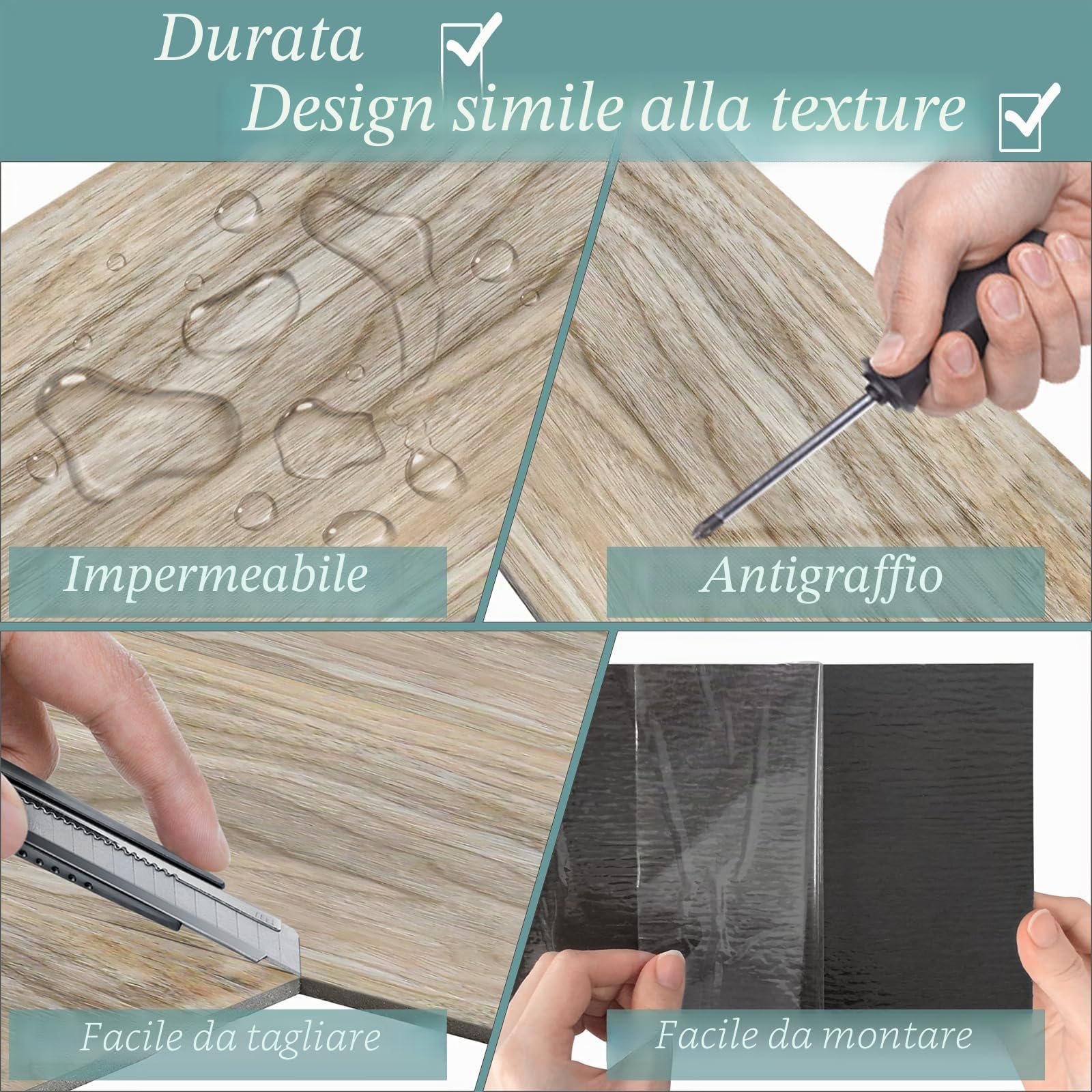 ACXIN Pavimento in PVC, pavimento in vinile autoadesivo, 36 unità per pavimenti di circa 5 m², vinile adesivo, effetto legno, 91,44 x 15,24 x 0,2 cm (rovere bianco)