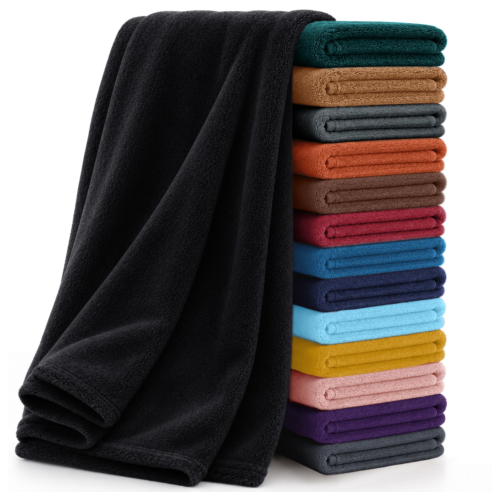 Bedlooms Black Fleece Blanket Single Throw For Sofas Fluffy Blankets