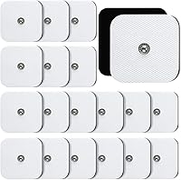 Vista 1 de TENS - Almohadillas de repuesto para unidad, 20 almohadillas de electrodo a presión de 0.138 in, reutilización de electrodos autoadhesivos más de 30