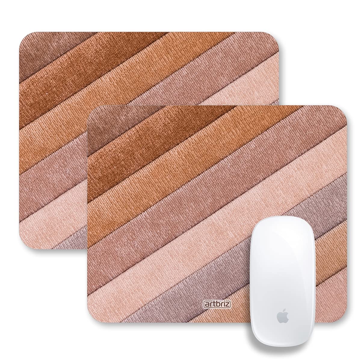 BRIZBERRY Mouse Pad, Large Printed Premium Anti Skid Rubber Base for Desktop Laptop 240 X 210 X 3 mm [20% Larger] (Corduroy Texture, Pack of 2)