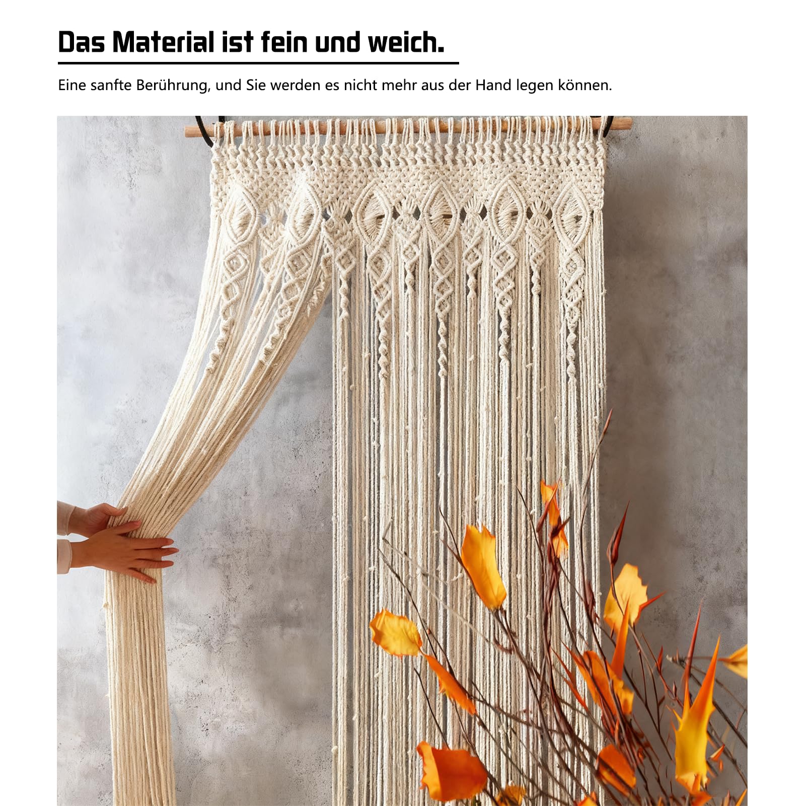 Boho-Türvorhang,Makramee Wandbehang Vorhang,Raumteiler Vorhänge,Wandteppich Böhmische Wanddeko Wandteppich Türvorhang für Wohnzimmer Schlafzimmer Hochzeit Wohnung Dekoration (stil-2 90*180cm)