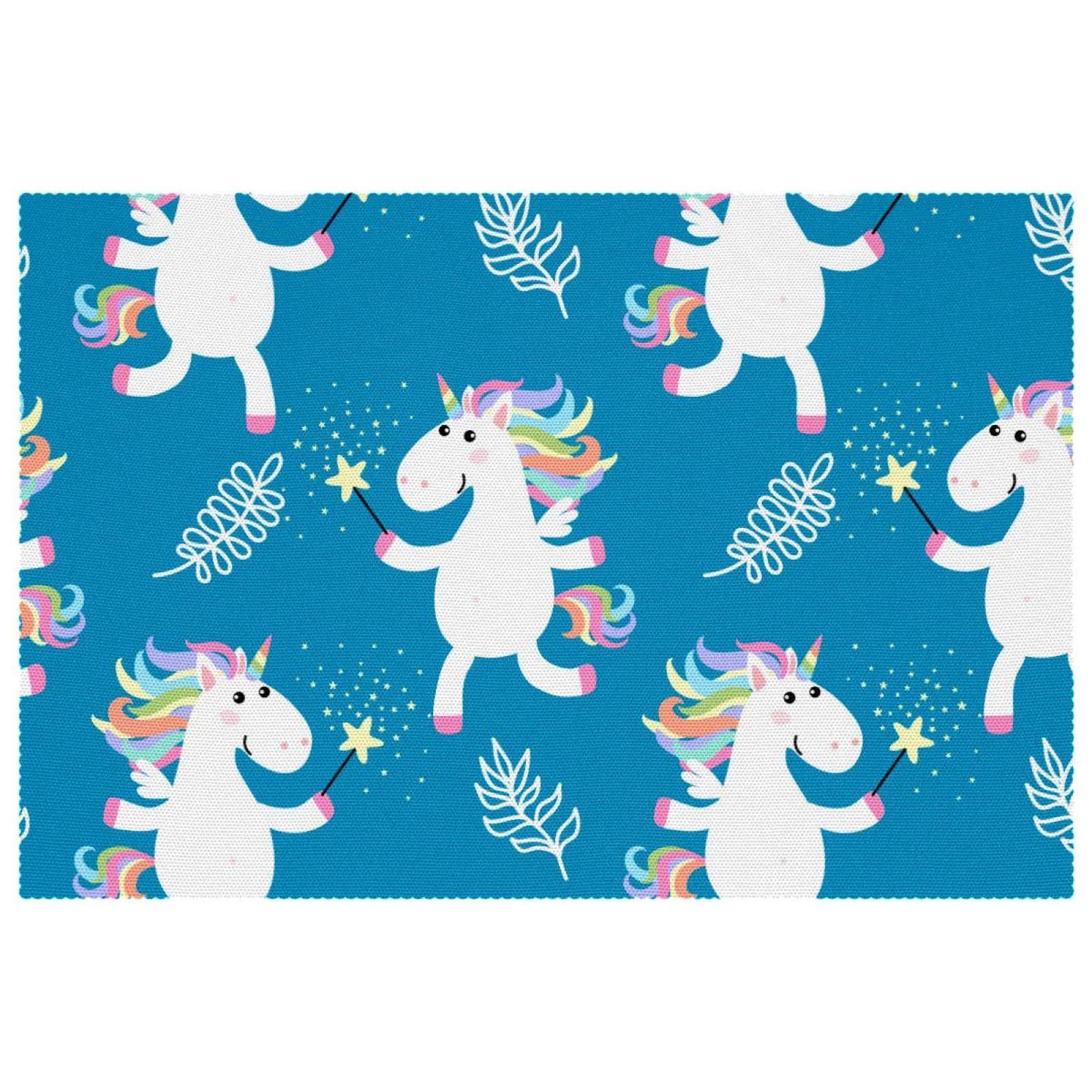 Sets de table en Oxford motif licorne anti-chaleur : finies les rayures dans la cuisine