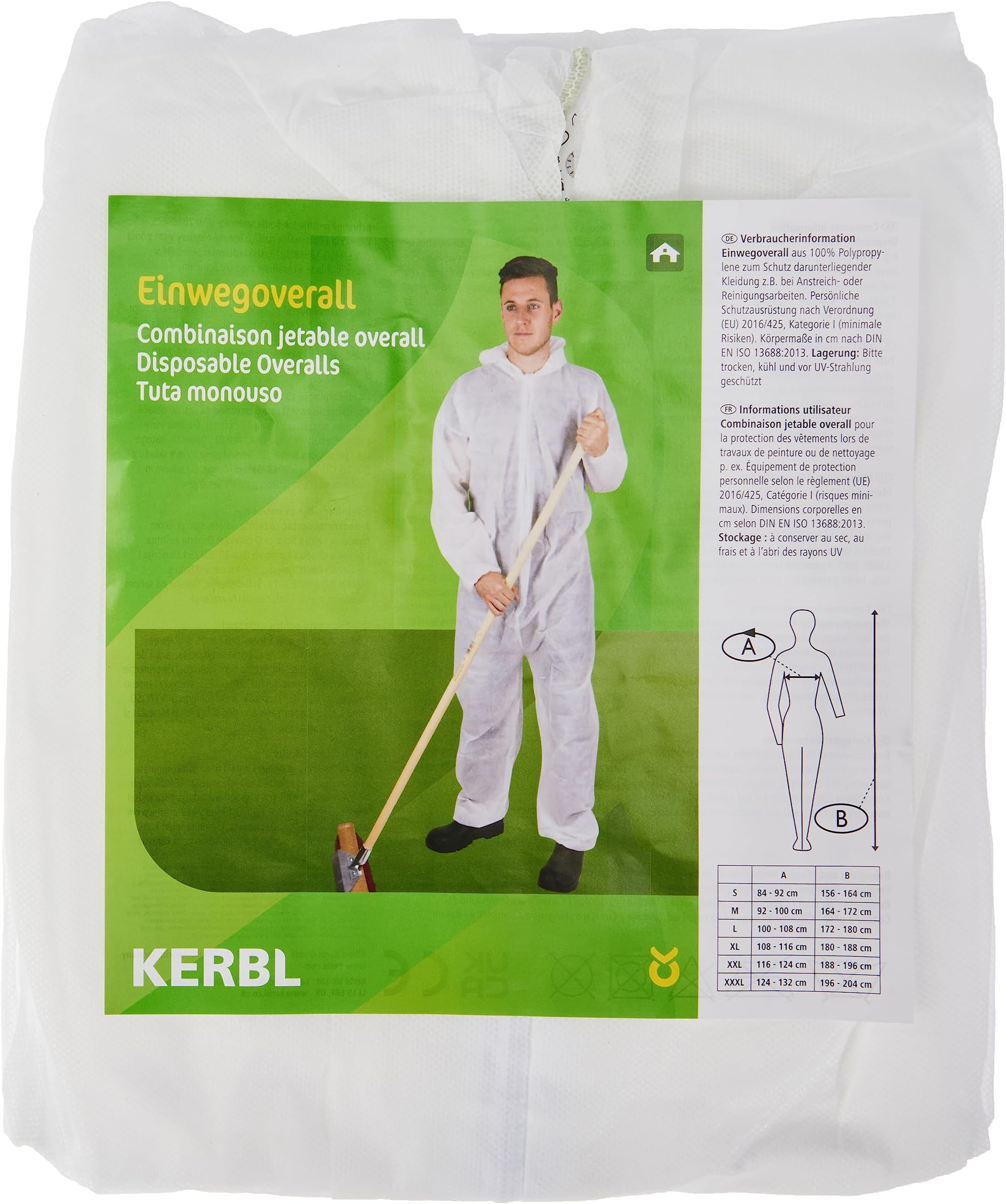 Disposable overall Basic, white, size XL