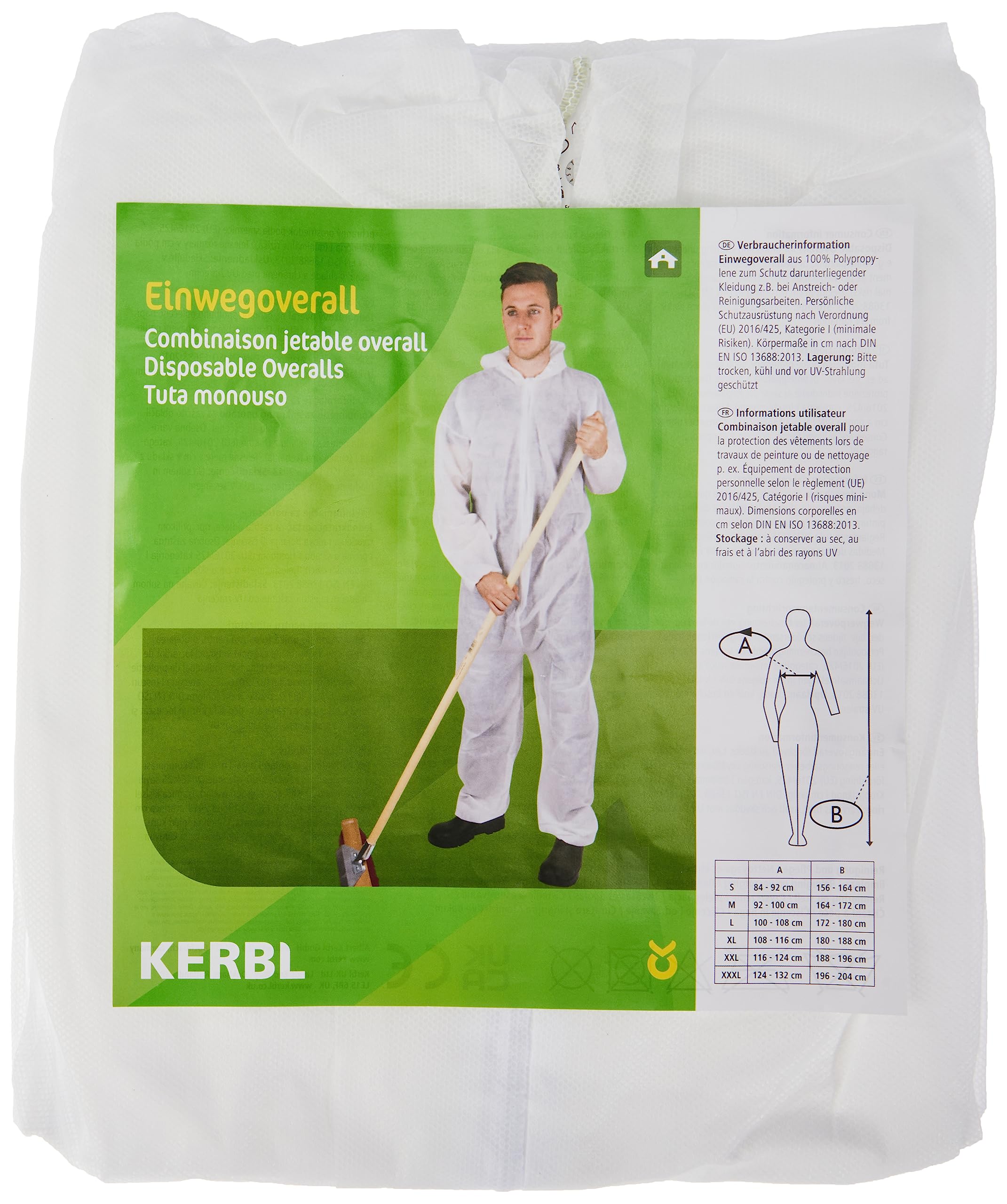 Disposable overall Basic, white, size XL