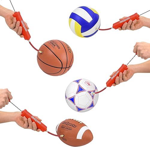 Miniatura 4 de GoSports Bomba de inflado de pelota deportiva, paquete de 3 con agujas y bolsa de viaje, ideal para padres, entrenadores y campamentos deportivos,