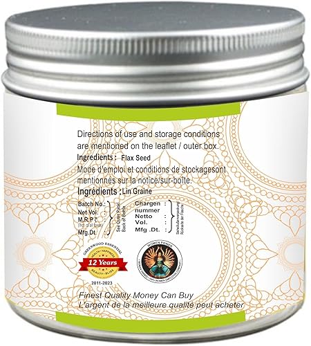 Miniatura 3 de Greenwood Essential Polvo de semilla de lino puro (Linum usitatissimum) certificado orgánico 100% natural, grado terapéutico, 200 gm (7.05 oz)