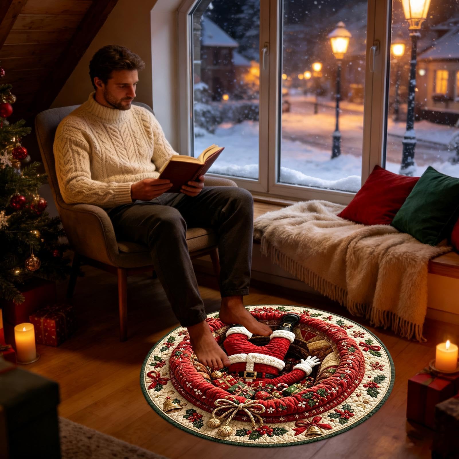 Generisch Weihnachts-Illusions-Türmatte Weihnachtsmann rutschfest