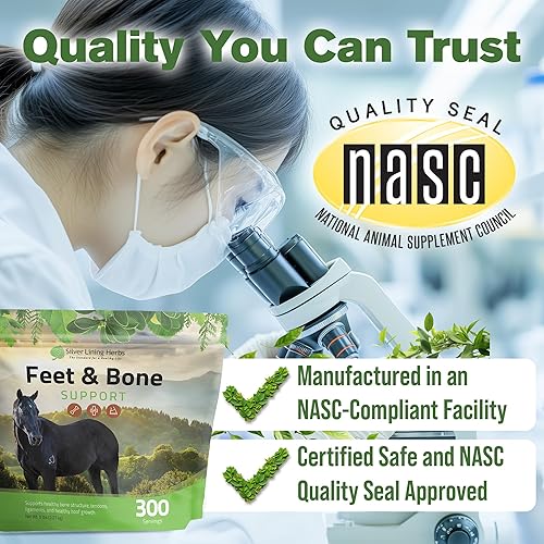 Miniatura 7 de Silver Lining Herbs Pies equinos y soporte óseo - Apoya el crecimiento saludable de las pezuñas de caballo - Ayuda a apoyar huesos, tendones y