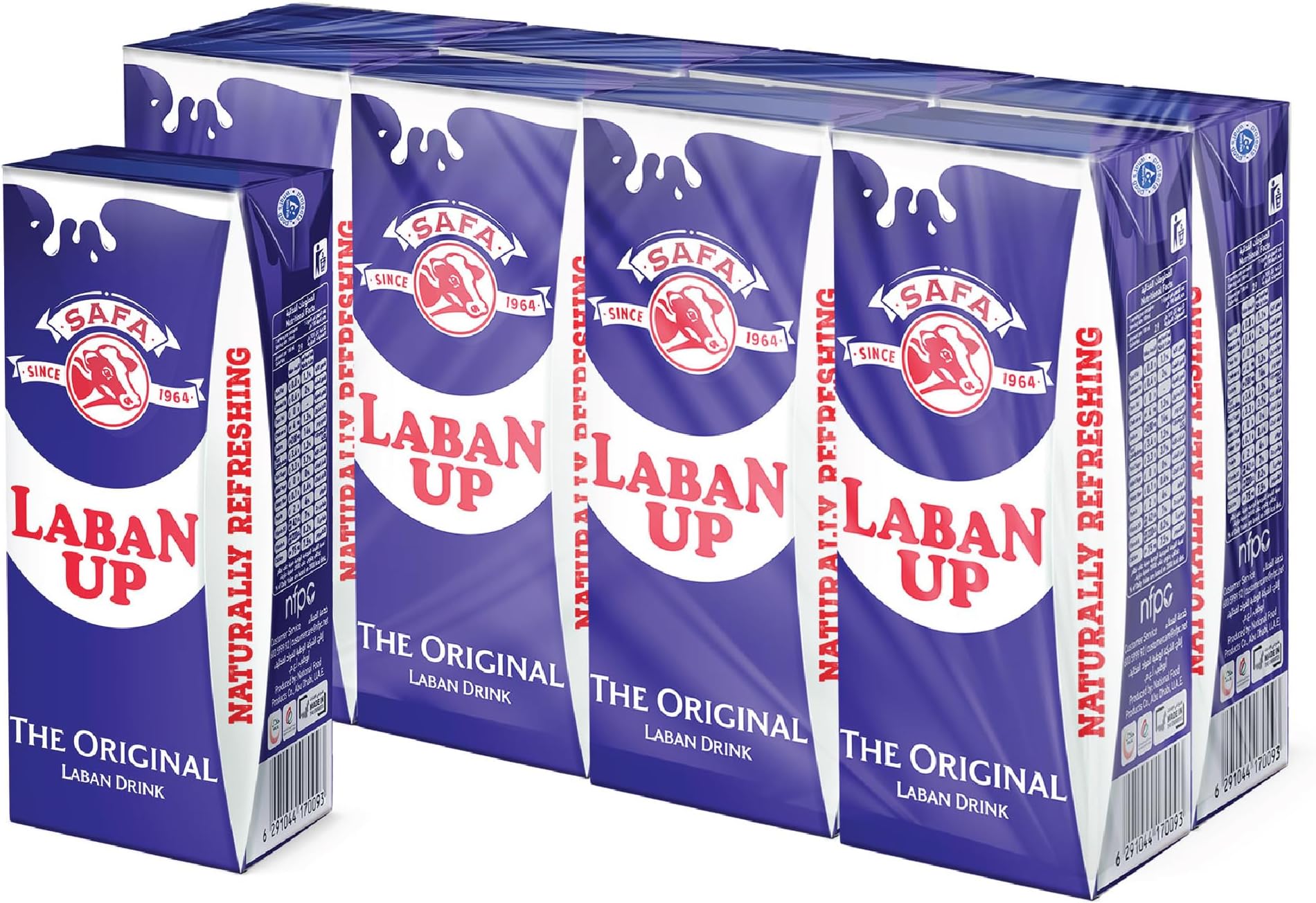 Safa Naturally Refreshing Original Laban Drink, 8 x 180 ml