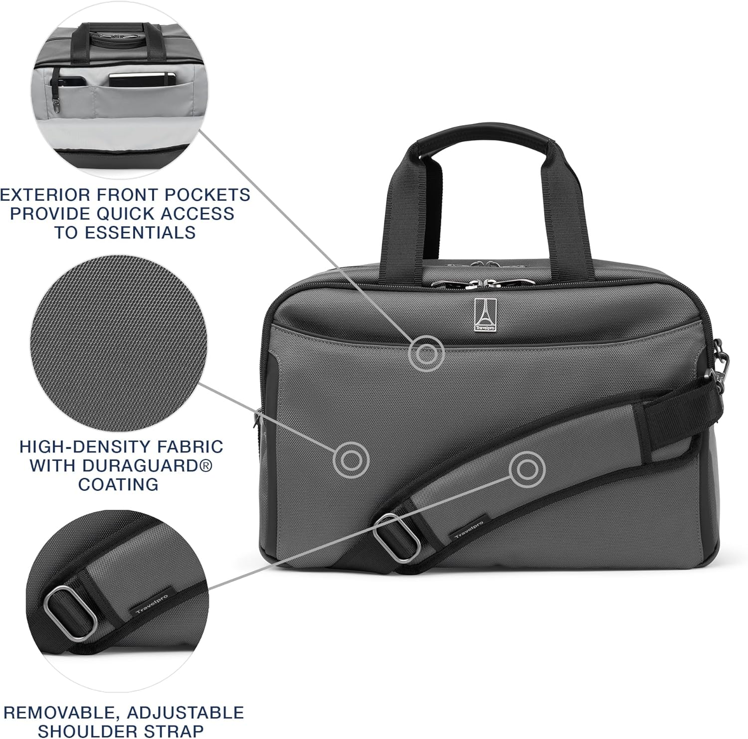 Travelpro Crew Classic Lightweight Softside Luggage, Underseat Travel Tote Bag, Men and Women, Titanium Grey