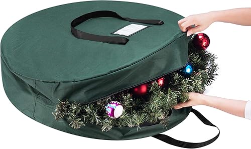 Miniatura 4 de Tiny Tim Totes - Juego de bolsas de almacenamiento para árbol de Navidad y corona, organizadores de lona, tienda de árbol artificial de 10 pies y