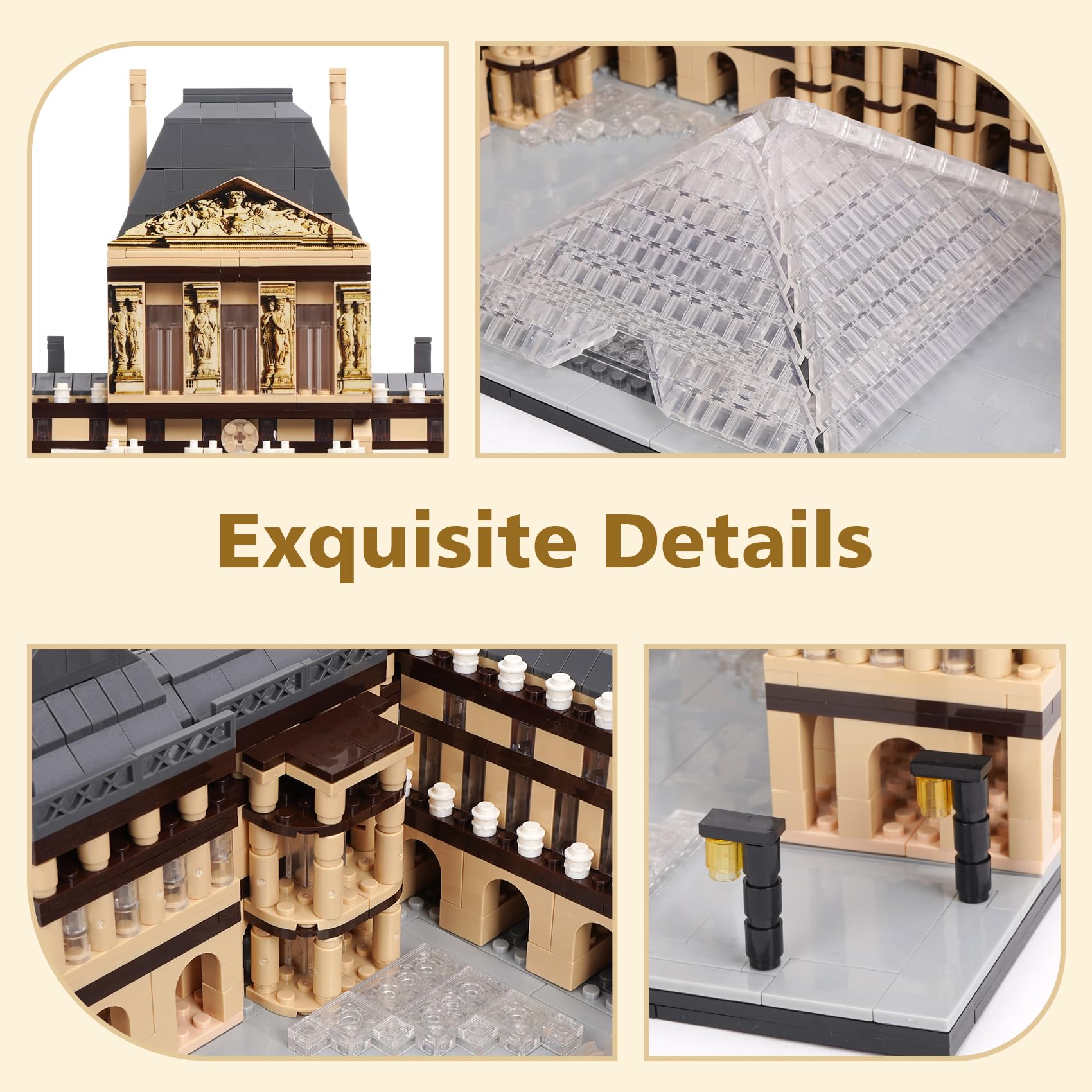 LULUFUN Kit architettura Louvre in mattoncini