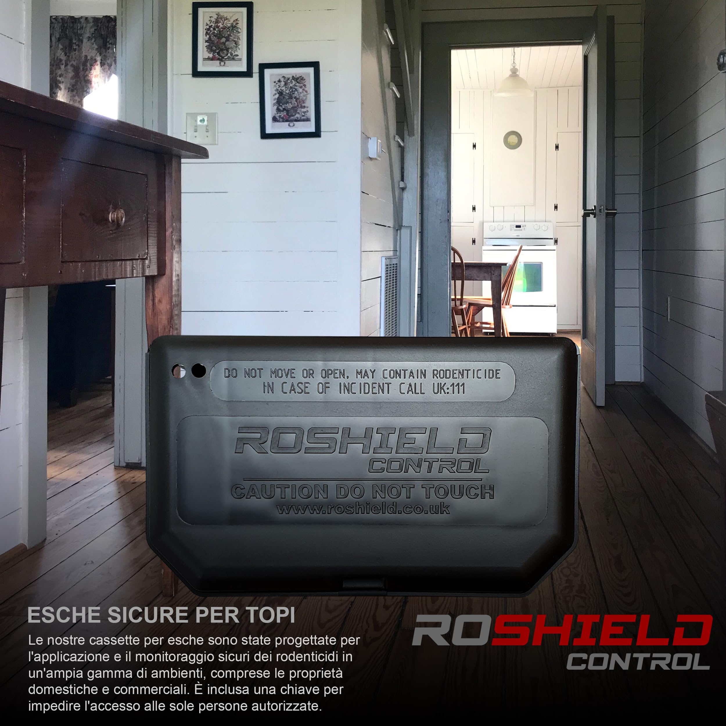Roshield – Set di 10 scatole nere per esche per topi piccoli, antimanomissione, sicure per bambini e animali domestici (vuote, esche per roditori non incluse, non adatte ai ratti)