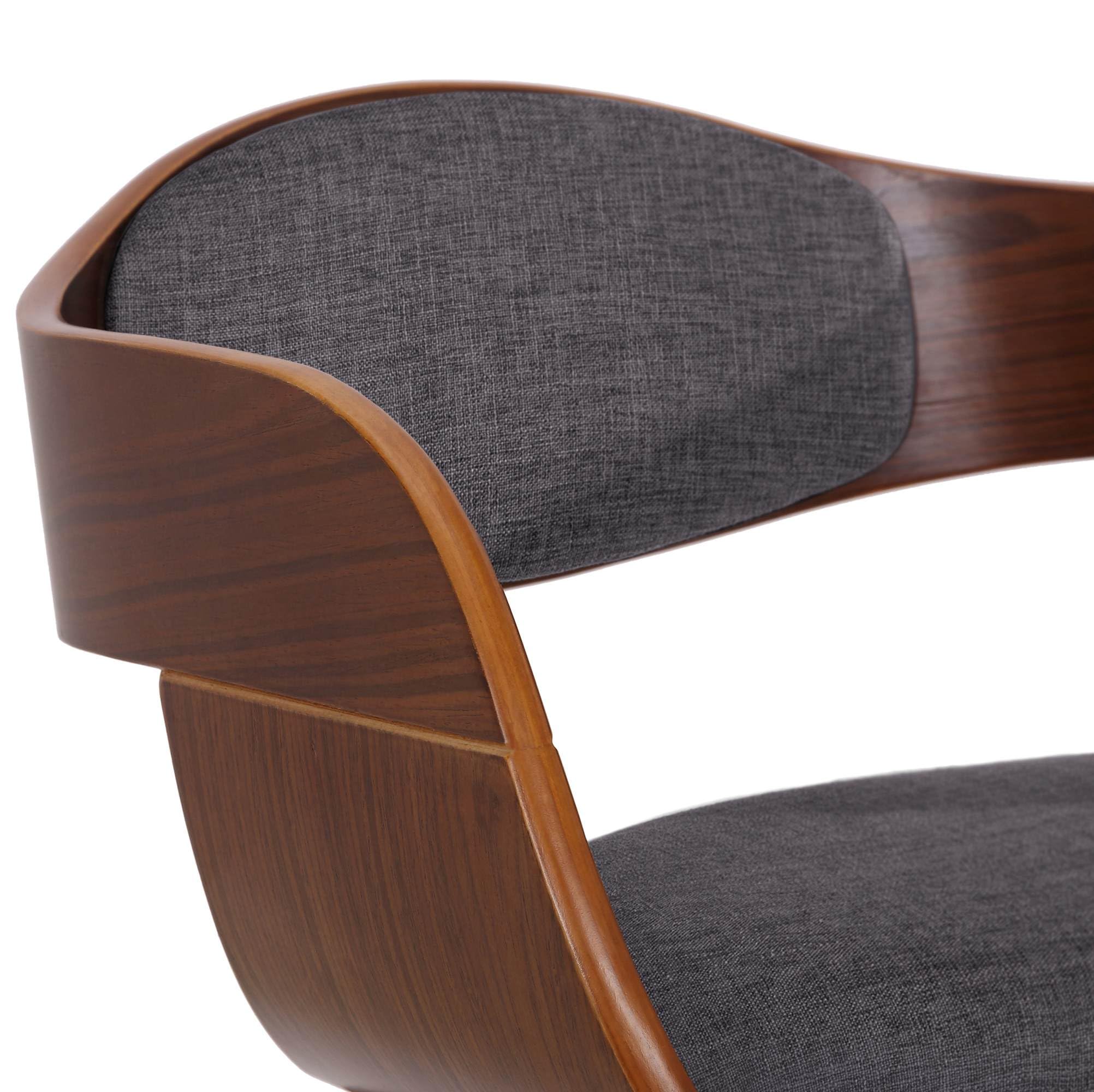 CLP Silla De Visita Kingston En Tela I Silla De Madera con Respaldo Semi-Curvado I Butaca De Salón En Estilo Escandinavo I, Color:Nuez/Gris Claro