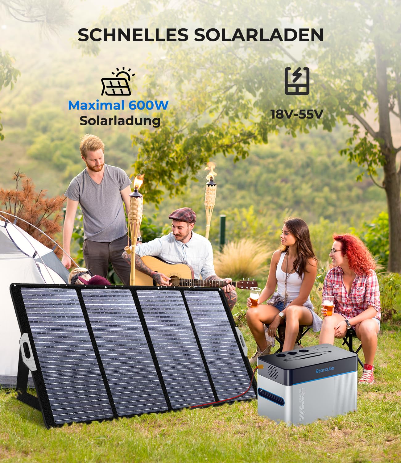 Power Hub per stazione di alimentazione portatile S1000, inverter split con 1000 W/3 prese AC, 2 porte USB, 600 W max. ingresso solare