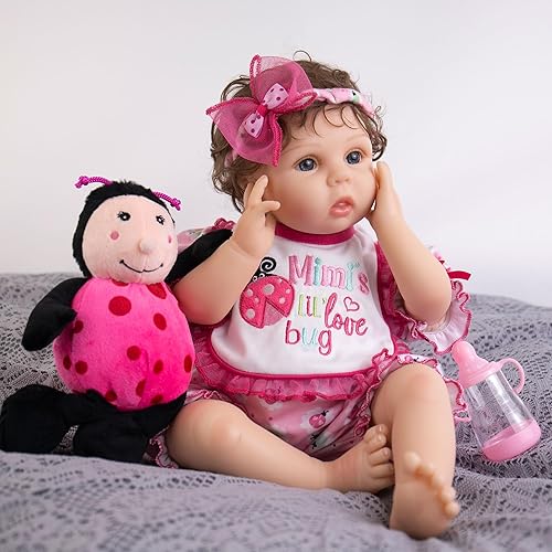 Miniatura 7 de Muñecas realistas de bebé Reborn  22 pulgadas de cuerpo suave realista, muñeca de bebé real recién nacida, cuerpo de vinilo, posable, con kit de
